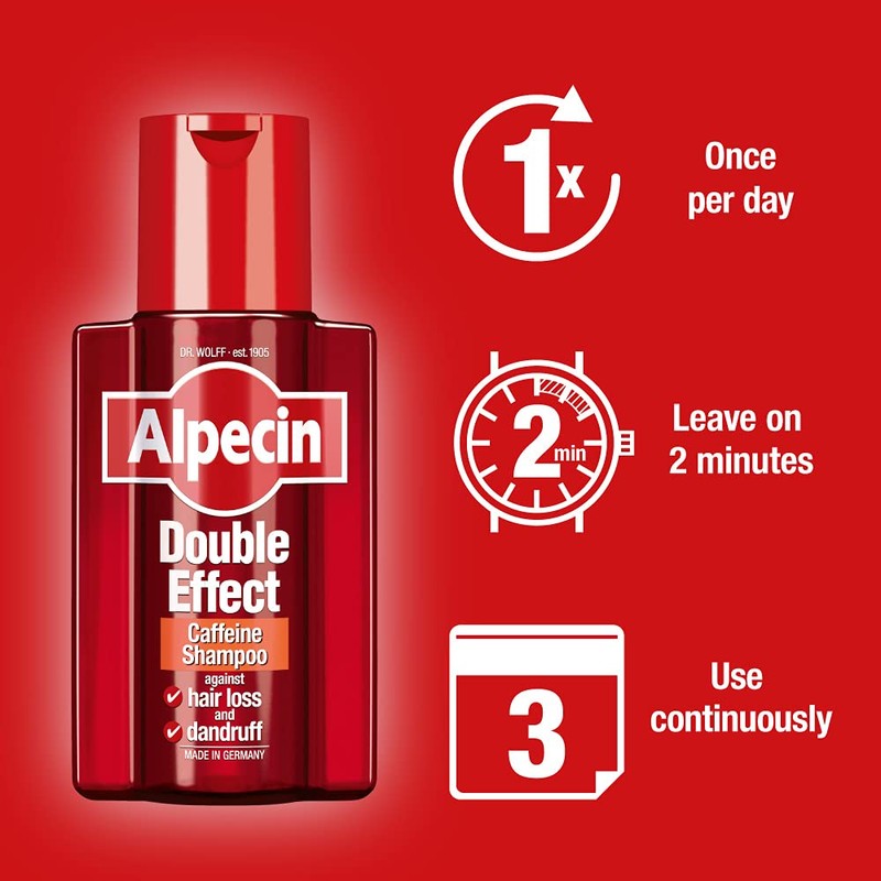 Alpecin Double Effect Shampoo 3x 200ml | Anti Dandruff and