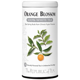 The Republic of Tea – Orange Blossom 100% White Tea Bags, Steeps 50 Low-Caffeinated Cups