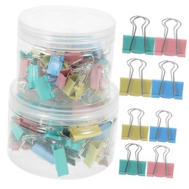 GRIRIW 2 Boxes Colorful Binder Clips Assorted for Document Fixing Clips for Office and School Use Bright Design Practical and Versatile Office Supplies