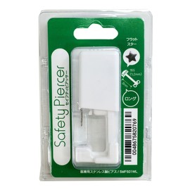 JPS 5MF501WL Safety Piercer, Long for Ears, Silver Color, Medical Stainless Steel, Flat Type, Star