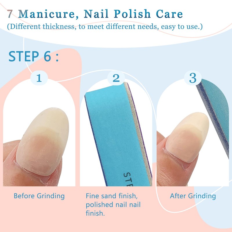 LNAUJS 6-Pack All-in-One Nail Buffer - Effortlessly Create Smooth and