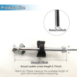 12 PCS Long Trampoline Screws 3.15 Inch/80mm, 6mm Galvanized Steel Bolts with Nylon Lock Nuts, Wrench & Spacers - Stabilize Enclosure Poles, Compatible with Major Brands (Screw Length: 3.15in)