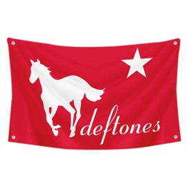 2but White Pony Flag Alternative metal band Banner Tapestry College Decor 3x5 Feet Indoor Outdoor Poster (Red)