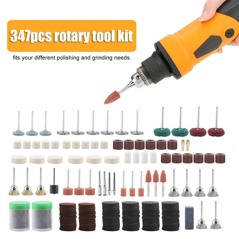 347Pcs Grinding Sanding Polishing Rotary Tool Wheel Accessory Kit Set