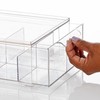 mDesign Plastic Kitchen and Pantry Organizer with Divided Drawer -