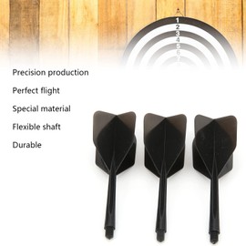 Integrated Dart Shaft and Flights, Integrated Dart and Flights 3 Pcs Dart Shafts and Flights Dart Shafts and Flights Combo for 2BA Thread Diameter Dart Barrels(black)