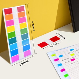 Aitxpaotn 1440 Pcs Sticky Tabs Book Tabs Page Markers Tabs, Sticky Note Tabs Colored Writable and Repositionable Index Tabs, Tabs for Annotating Books, Page Tabs
