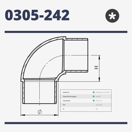 Sellon24® Stainless Steel Round Elbow Pipe Elbow 90° for Pipe 42.4 x 2.0 mm Handrail Connector Plug Fitting Angle Pipe Connector Railing Handrail Balcony Pipe Elbow Split End Piece V2A Polished