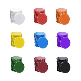 Shapenty 3/4Inch / 19mm Small Plastic Learning Counters Disks Chip Counting Discs Markers for Math Practice and Poker Chips Game Tokens with Storage Box, 9 Colors, 135PCS