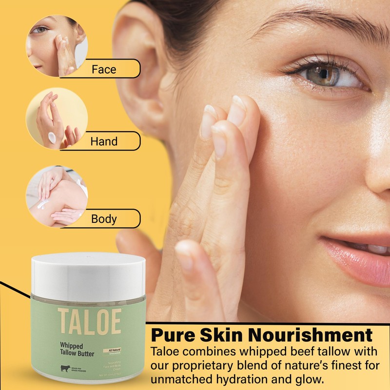 100% Organic Grass Fed Beef Tallow for Skin Care -