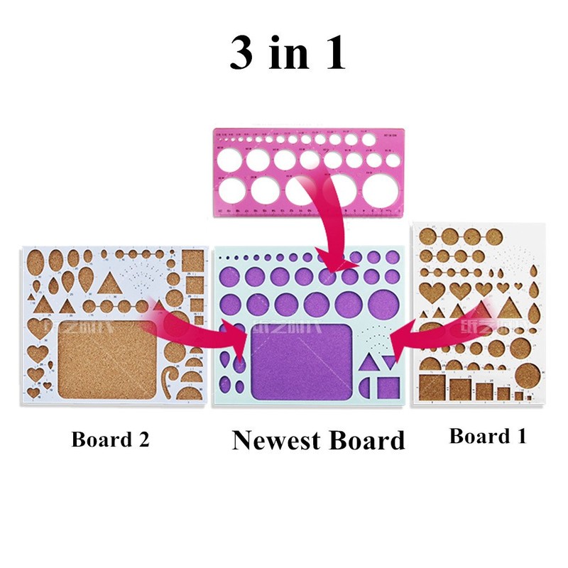 YURROAD 3 in 1 Paper Quilling Template Board with Pins