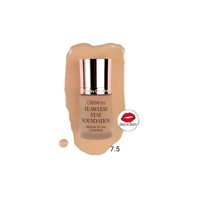 Base de maquillaje líquida Beauty Creations Flawless tono 7.5 -