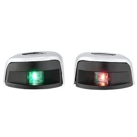 SEAFLO Horizontal Bow Mount Navigation Lights - Bright LED, 2NM Visibility, IP67 Waterproof, Marine Grade AISI 316 Stainless-Steel for Boats up to 65.5 FT - 4-Year Warranty (1 Port & 1 Starboard)