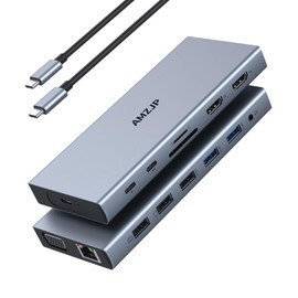 Laptop Docking Station Dual Monitor, USB C Docking Station with 2 HDMI/VGA, 100W PD, Ethernet/5 USB, USB-C Data/Audio, 14 in 1 USB C Dock Multiport for MacBook/Dell/HP/Lenovo/Surface