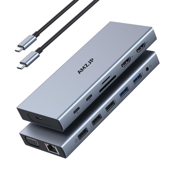 Laptop Docking Station Dual Monitor, USB C Docking Station with
