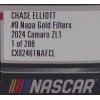 Lionel Chase Elliott 2024 Lionel #9 NAPA Gold Filters DIECAST