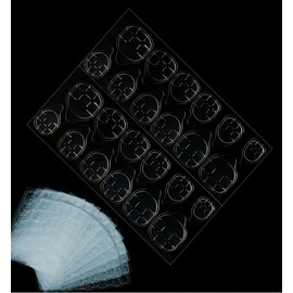 LIMUNJIZ Double Sided Tape for Nails, Super Strong Double Sided Tape (10 Sets x 24 Small Strip = 240 Sheets), Transparent, Double Sided Tape for 0.01 inch (0.3 mm) Nail Supplies, Ultra Thin, Nail