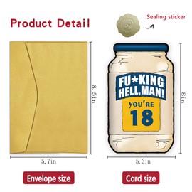 Detuca 18th Birthday Card, Gifts for 18 Year Old Boy Him Her, 18th Birthday for Son Daughter from Dad Mom,Mayonnaise, Food Pun, Vegan Birthday