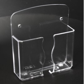 AOKIVIGOA Wall Mount Phone Holder for Mobile Phone and Remote Control, Phone Stand Holder with Self Adhesive for Kitchen Shower Bed Wall Transparency Clear (1)