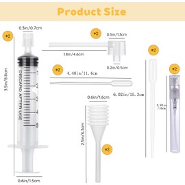 2 Set Perfume Extractor Kits，10 Pcs Dispenser,2 Refill Bottle,Dispenser Pump Transfer Tool for Syringe Extractor Travel Refillable
