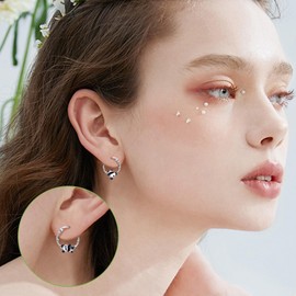 Panda Earrings 925 Sterling Silver Panda Hoop Earrings Animal Jewellery for Women Mom