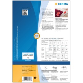 HERMA 8046 Sturdy Tags Perforated 100 Sheets 35 x 59.4 mm 30 per A4 Sheet 3000 Pieces Printable Matt Blank Price Tags Product Tags Made of Paper/Foil/Paper Composite, White