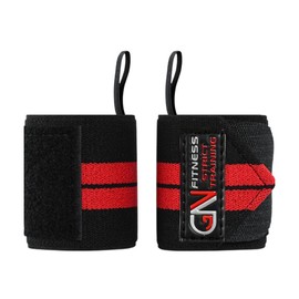 GN Fitness - Muñequeras para Gym - Wrist Wraps - Muñequeras Deportivas - Muñequera Deportiva - Muñequera Par - Muñequeras Crossfit - Muñequeras Powerlifting - Protege Tus articulaciónes (Rojo)