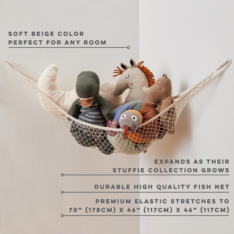 3 Sprouts Large Corner Teddy Hammock - Toy Hammock &