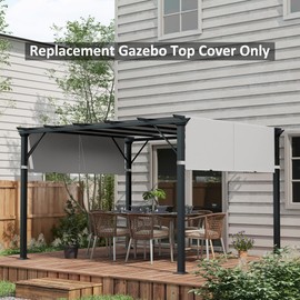 Outsunny 2 PCS 4 x 16ft Pergola Canopy Replacement, UV Protection Pergola Shade Cover, Easy to Install for 10 x 10ft Pergola, Light Gray