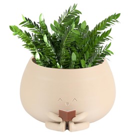 Bookworm Planter Pot Reading Book Succulent Pot Cute Home Office Plant Pot Decor for Book and Plant Lover Gifts (XS)