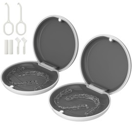 HEMILAB Paquete De 2 Estuche Retenedor, Estuche Slim Aligner, Compatible Con Invisalign, Estuche Protector Bucal, Lindo Estuche Retenedor Ortodóntico Con Herramienta De Eliminación De Retene