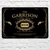 The Garrison, gold black pub A4 metal sign