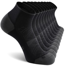 CS CELERSPORT 5 Pairs Ankle Compression Socks for Men and Women Running Athletic Socks, Black (5 Pairs), Small/Medium