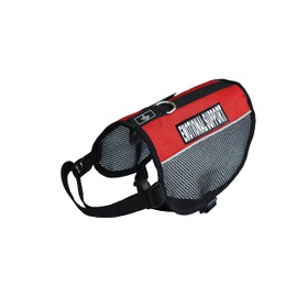 Emotional Support Service Dog mesh Vest Harness Cool Comfort. Purchase Comes with 2 Reflective Emotional Support pathces. Please Measure Your Dog Before Ordering (Girth 15-20", Red)