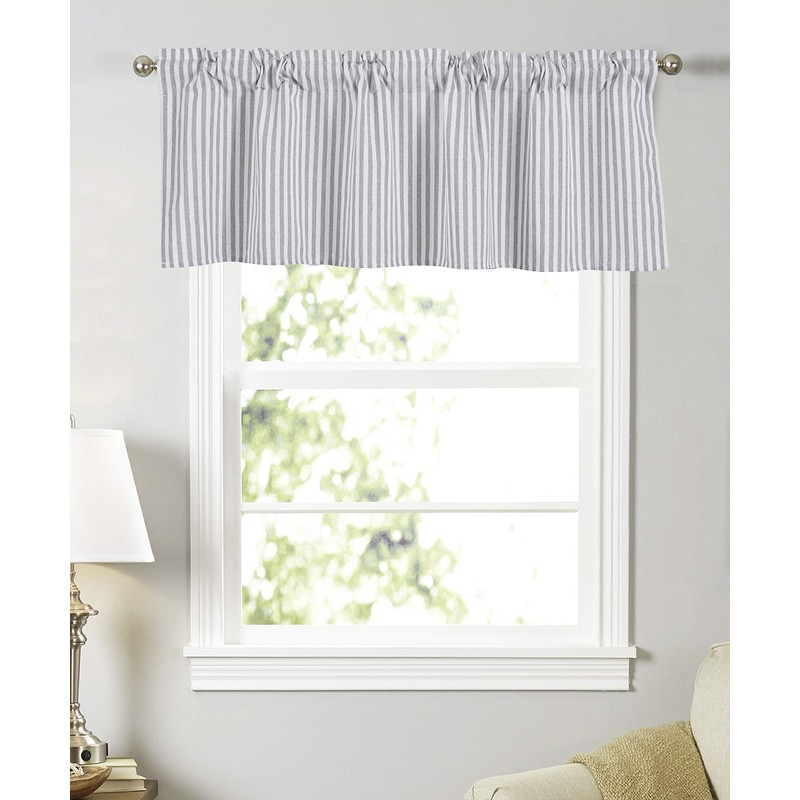 Annlaite Stripes Textured Drapes Stripe Pattern Valance Curtains Light Reducing