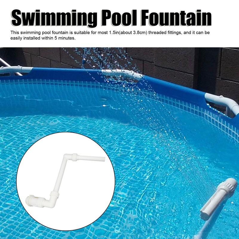 Swimming Pool Fountain Easy Assembly Adjustable Angle Strong PVC Swimming