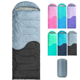 Sleeping Bag Thicker 20℉ - 3&4 Seasons for Adults Kids Boys Girls Camping Hiking - Warm Cold Weather Lightweight Portable with Compression Bag for Backpacking in Spring, Summer, Fall and Winter