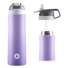 FEIJIAN 316 Stainless Steel Water Bottle with Straw - Vacuum Insulated Metal Water Bottle - 550ml 710ml - Standard Mouth Flask BPA Free Leakproof Reusable Thermos Flask for Work, Gym, Travel