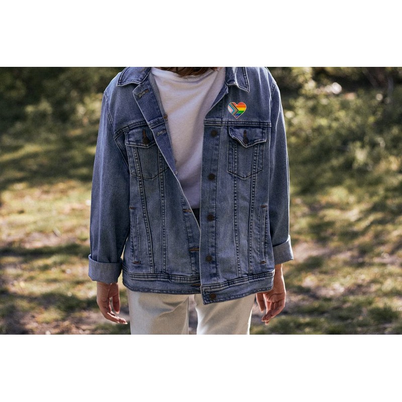 Progress Heart Shape Pride Badge Lapel Pin Brooch 5pcs