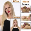 Benehair Clip in Hair Extensions Real Human Hair Bayalage Brown