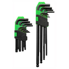 HOCHSTE Allen Key Set - 18 Piece Hex Key Set - Anti-Slip and Easy Reach Design with Advanced Ball End and Precision Machined Tips for Easy Fixing Black
