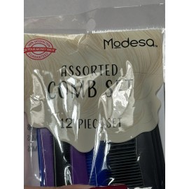 modesa assorted comb set 12 piece barber cutting rake tail styling pocket