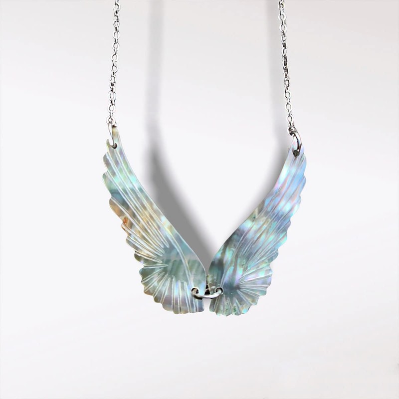 Mirlo Blanco - Collar alas de angeles hecho a mano,