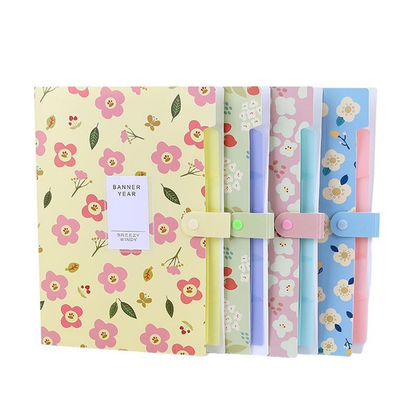 Pack of 4 A4 Expanding Folders, Document Folder, 5 Pockets,