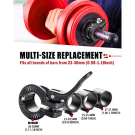 ZY-HUAN Mini Pro Barbell Clips 1 inch I Multi-Size Adjustable Barbell Collar I 1 inch Barbell ClampsIQuick Release Weight Clips Pair of Locking for Dumbbell Bar (Black)