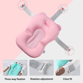 Baby Bath Cushion Pad Baby Bather Infant Bath Support Newborn Bath Seat Pad Bath Seat Support Net Floating Soft Baby Bath Pillow Non-Slip Newborn Bath Tub Cushion Cute Bath Mat for Newborn 0-12 Month