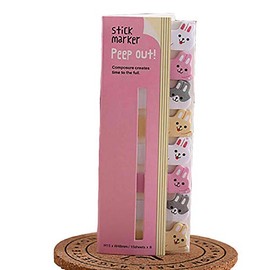 BE-TOOL Cute Animals Shape Stickers, 6pcs Stationary Set Stickers Cute Lady Rabbit Self-Stick Tab Note Pads Bookmark for Office School