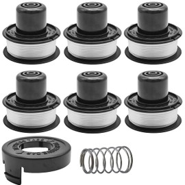 SopimusZ String Trimmer Spool Line&Cover and Spring Compatible with Black & Decker 82300, 82310, 82312, CST800, GE600, GE800, GL250, GL360, ST4500, ST6500, ST6800, ST7600 (Spool *6+Cap*1+Spring*1)