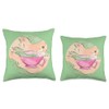 Matcha Whimsical Tea Design Throw Pillow