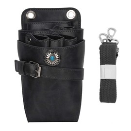 Hairdressing Tool Bag, Hair Scissors Organiser Belt, Multifunctional Portable Scissors Waist Bag, Makeup Brush, Waist Bag, Hairdresser Tool Organiser Bag (Black)